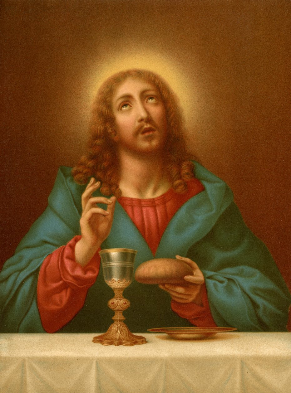 Christus segnet das Brot und den Wein von after Carlo Dolci