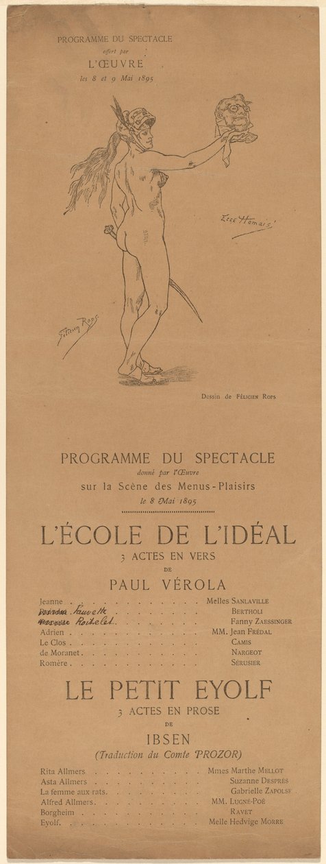 Die Schule des Ideals; Der kleine Eyolf von after Félicien Rops