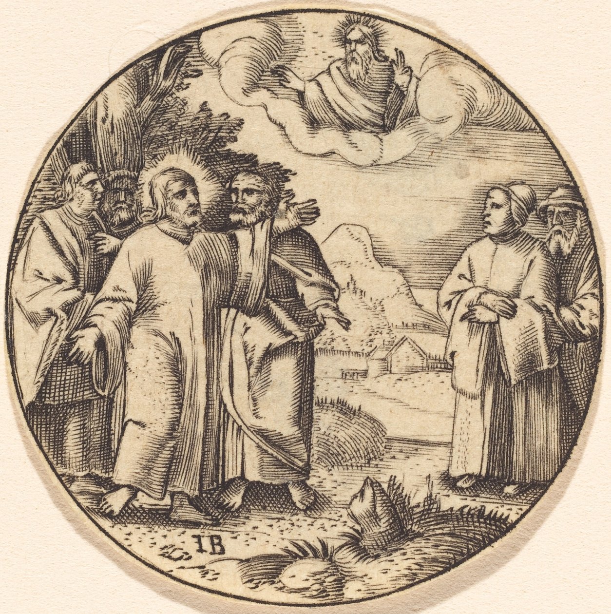 Christus mit drei seiner Apostel von after Master IB
