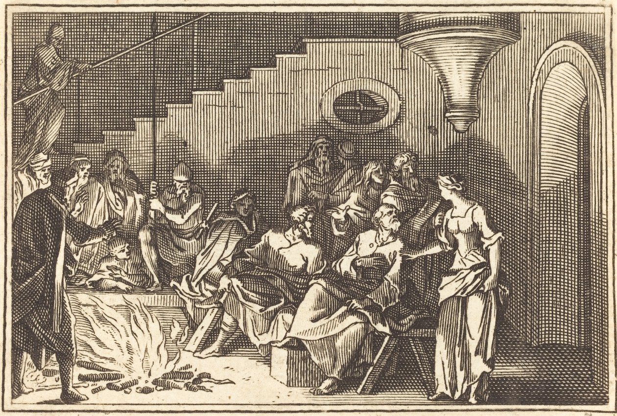 Petrus verleugnet Christus von after Sébastien Le Clerc I