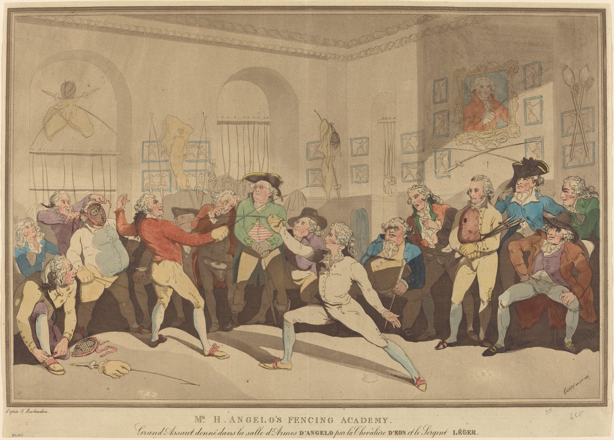Mr. H. Angelos Fechtakademie von after Thomas Rowlandson