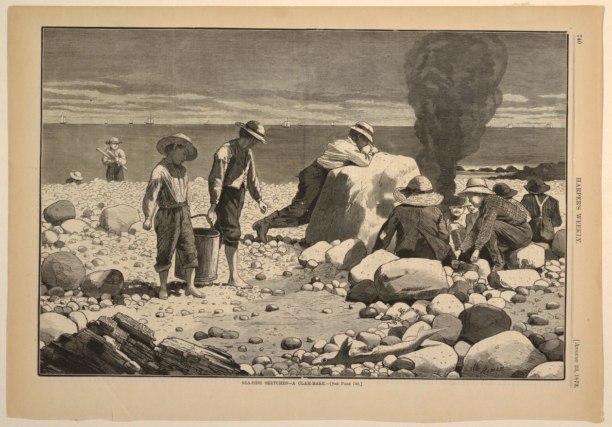 Skizzen am Meer – Ein Muschelessen von after Winslow Homer