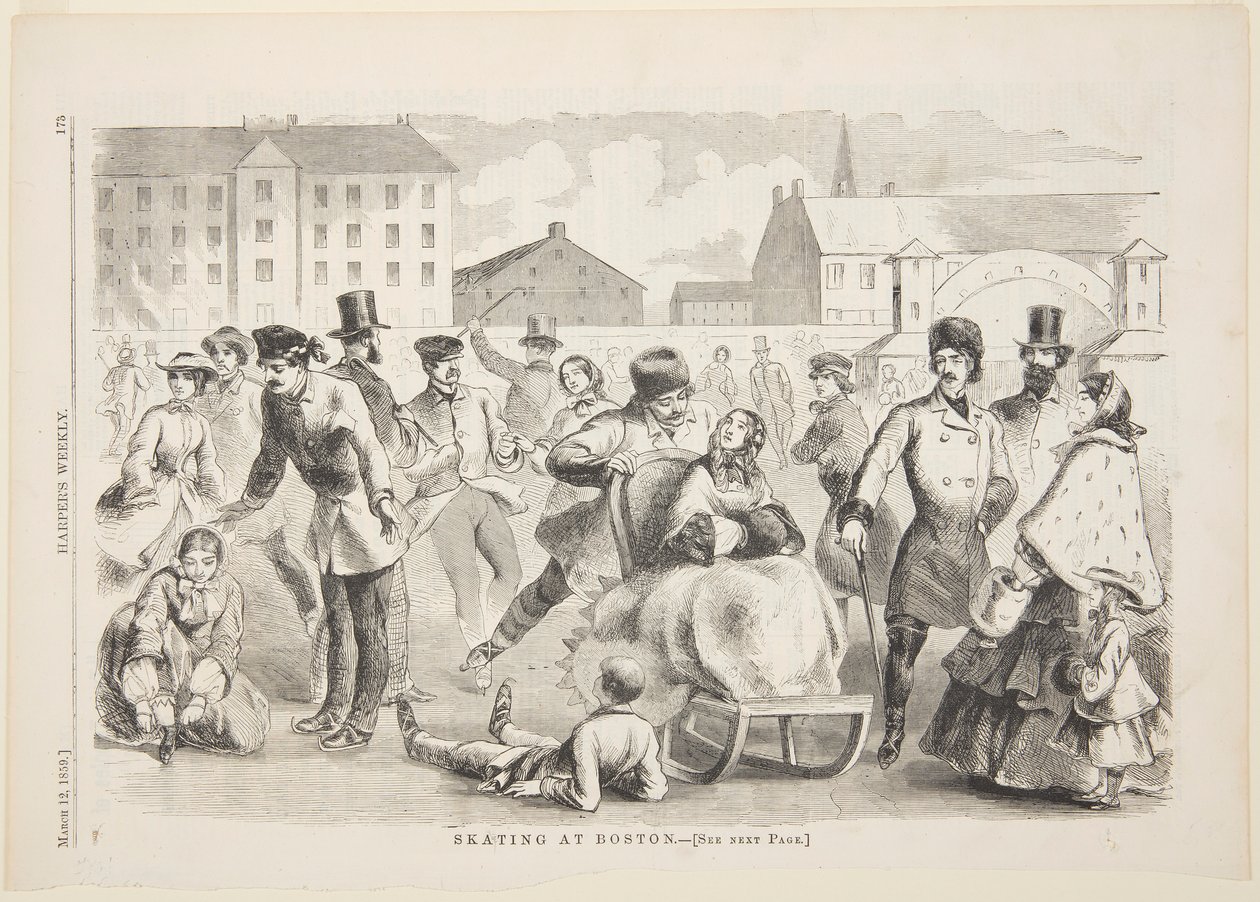 Schlittschuhlaufen in Boston von after Winslow Homer