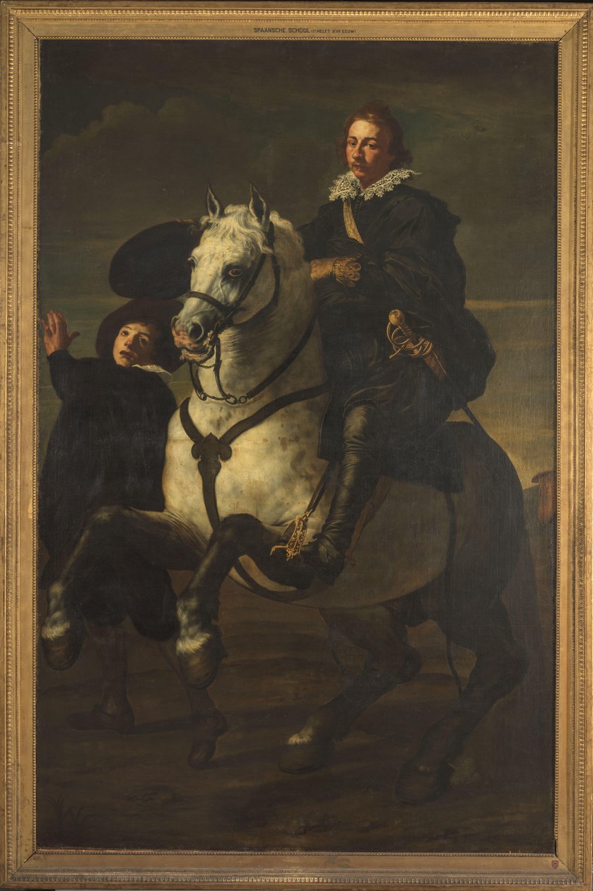 Porträt eines Mannes zu Pferd von anonymous (possibly)