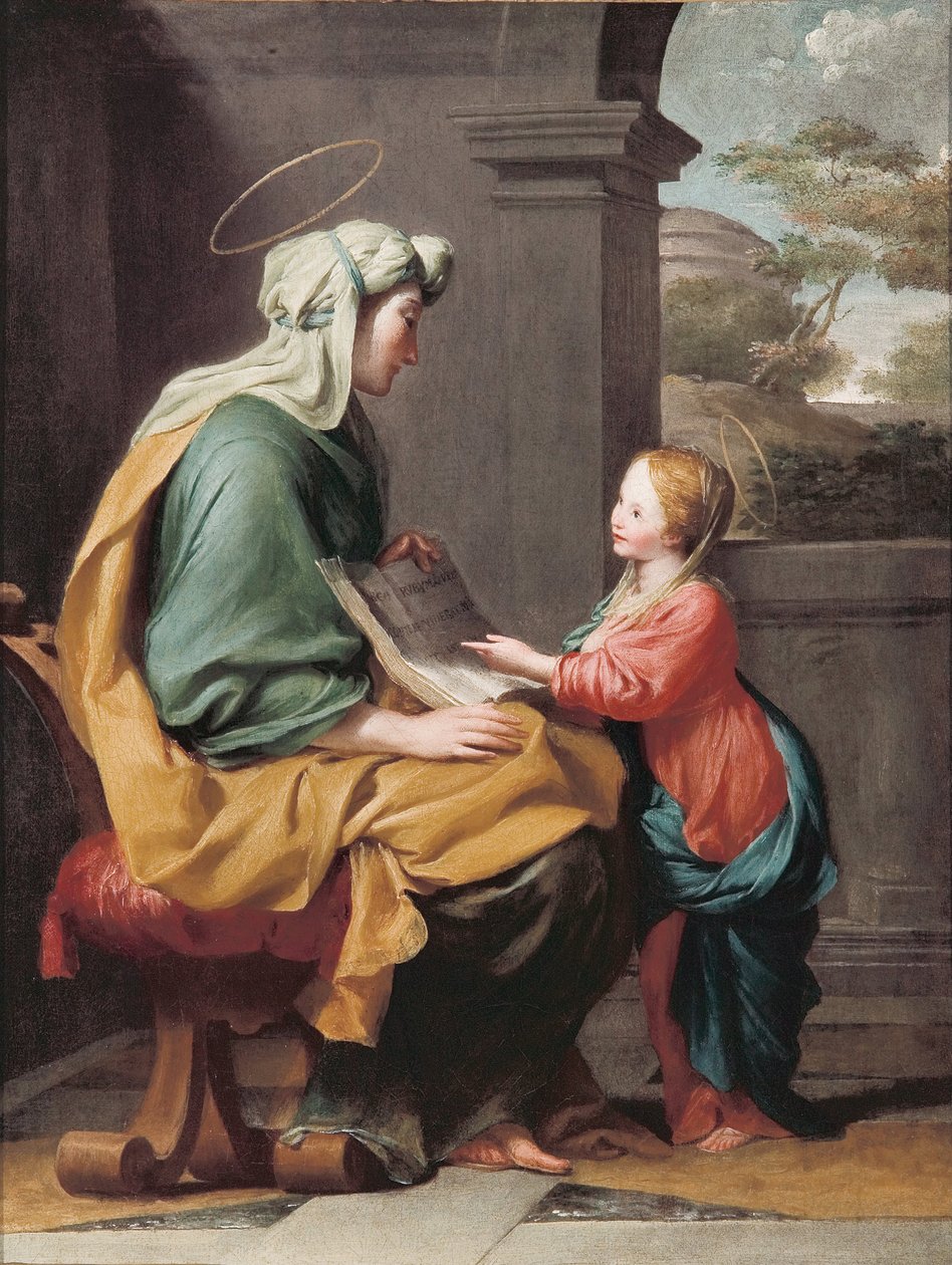 Die Erziehung der Jungfrau Maria von Giovanni Francesco Romanelli