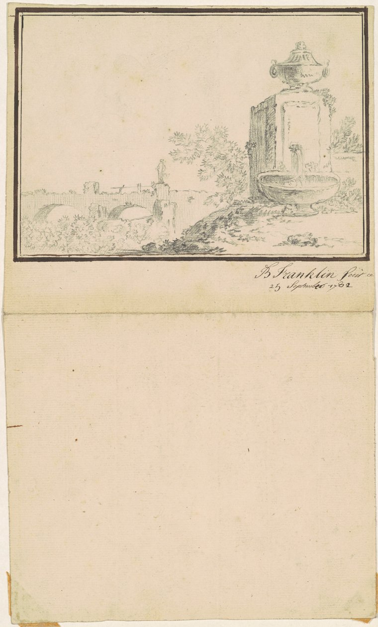 Landschaft mit einem Brunnen von attributed to Benjamin Franklin Bache