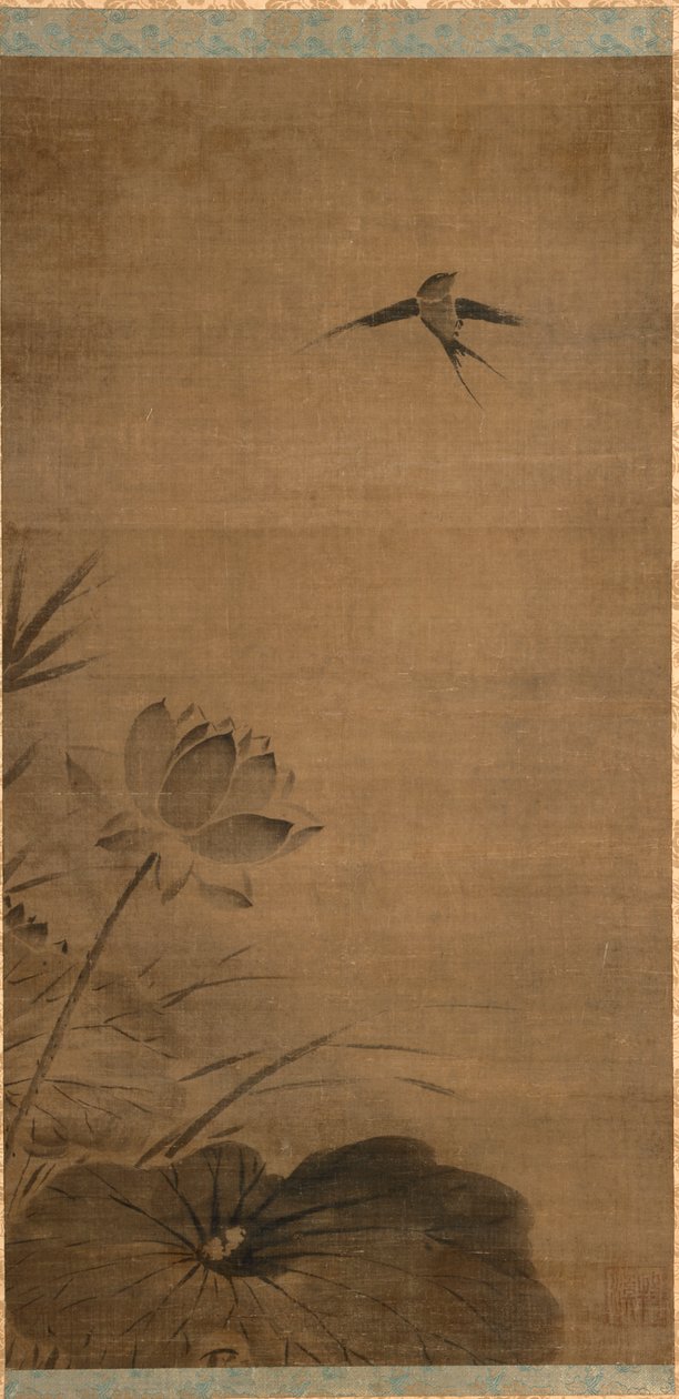 Schwalbe und Lotus von attributed to Fachang Muqi
