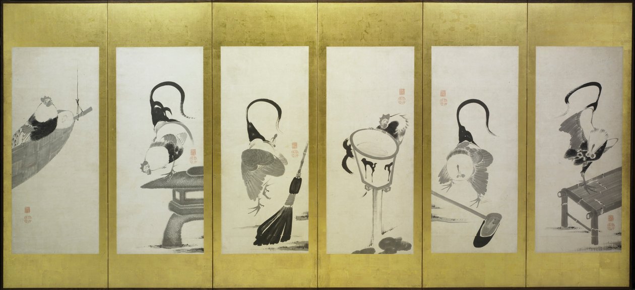 Hähne und Hennen von attributed to Itō Jakuchū