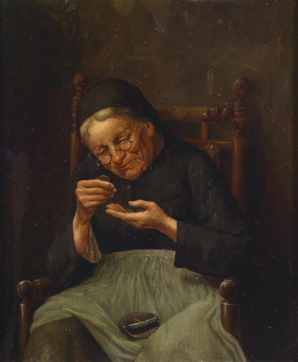 Geldzählendes Mütterchen von circle of Johann Georg Meyer
