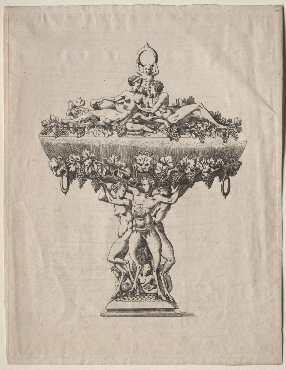 Bedeckter Becher mit Traubenfeston von copy after Antonio Fantuzzi