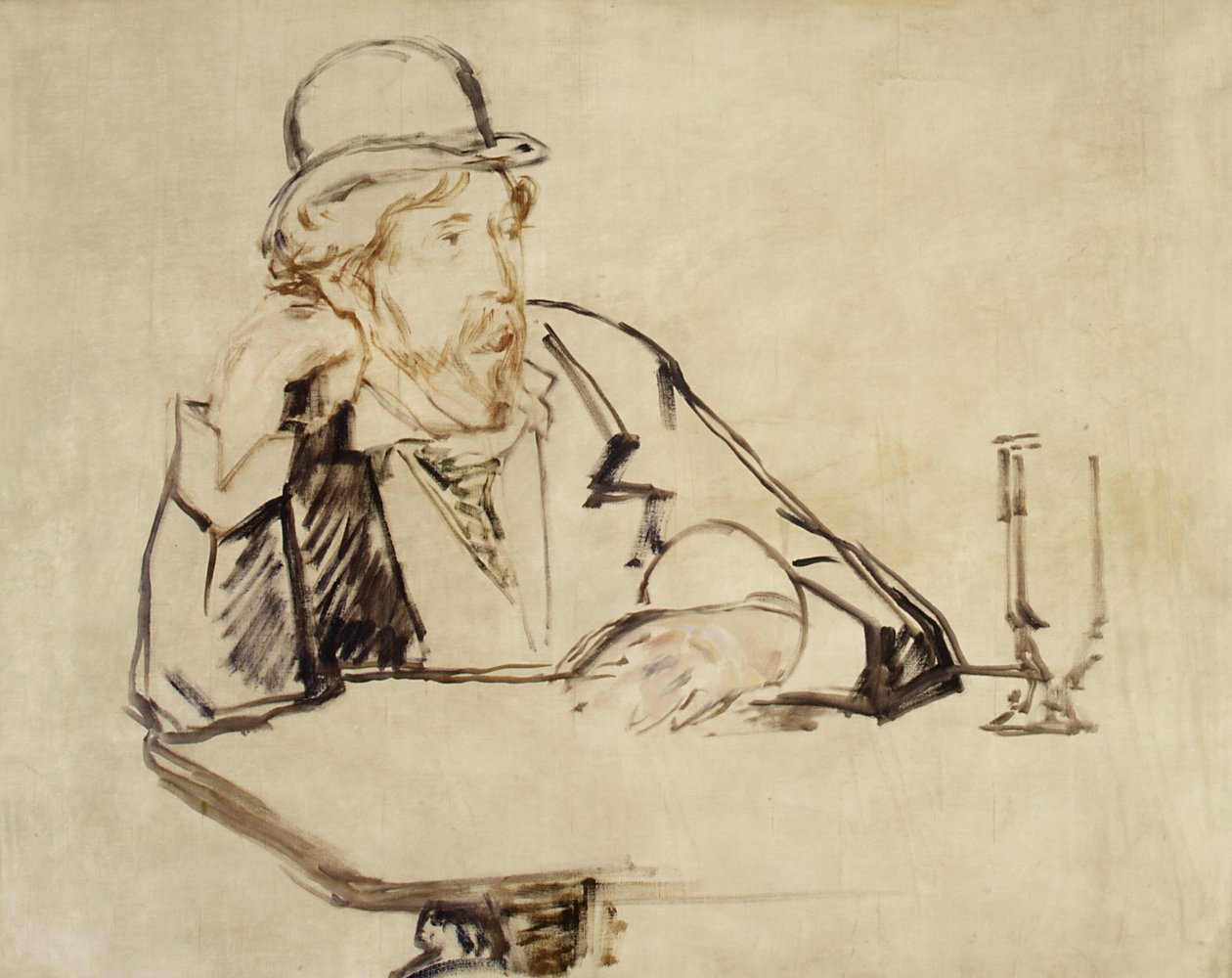 George Moore in einem Café von Édouard Manet