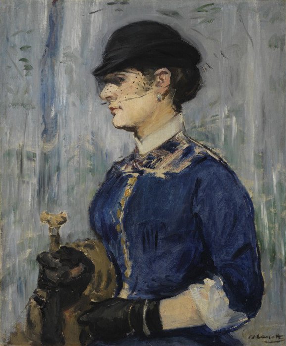 Junge Frau mit rundem Hut von Édouard Manet