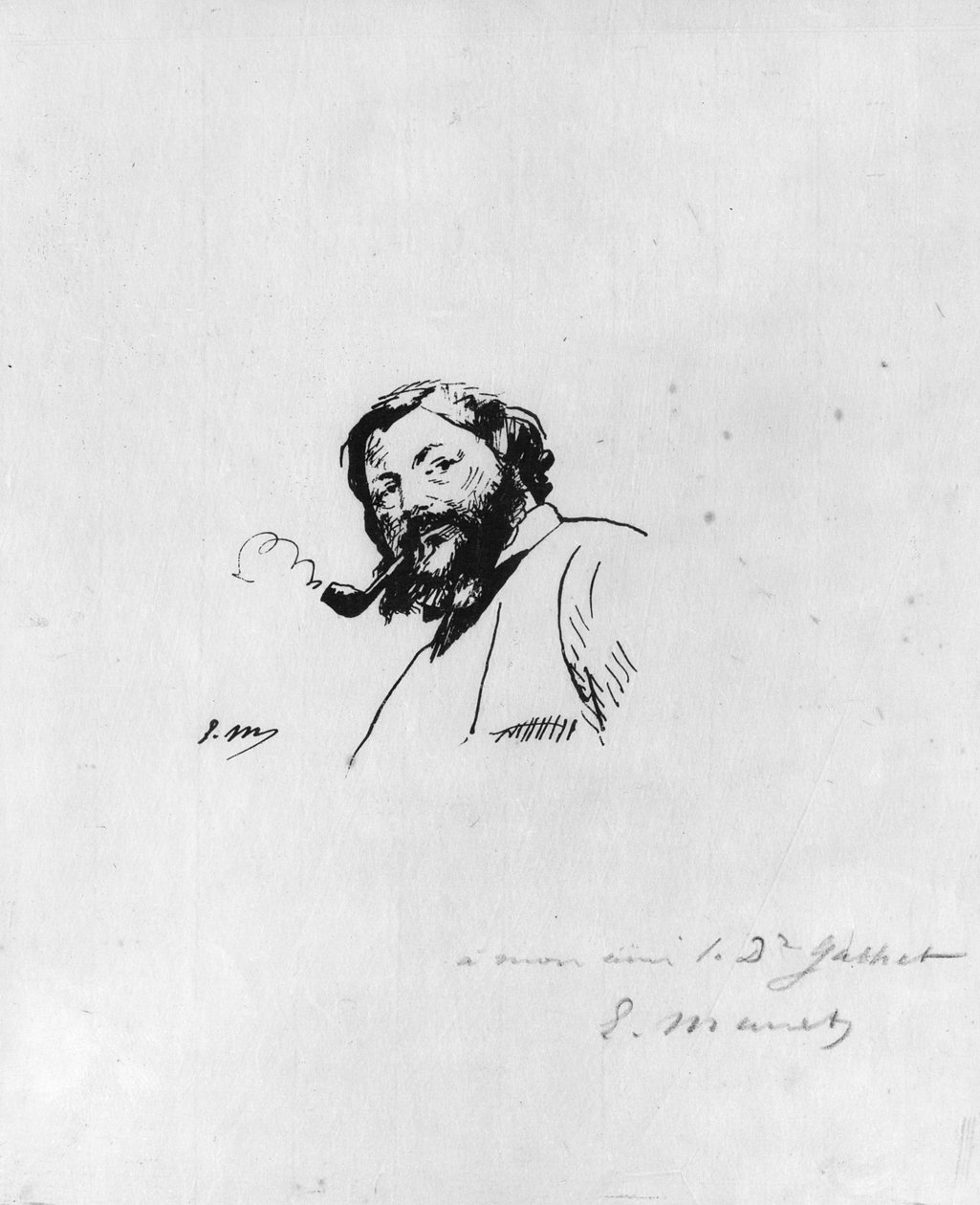 Porträt von Gustave Courbet von Édouard Manet
