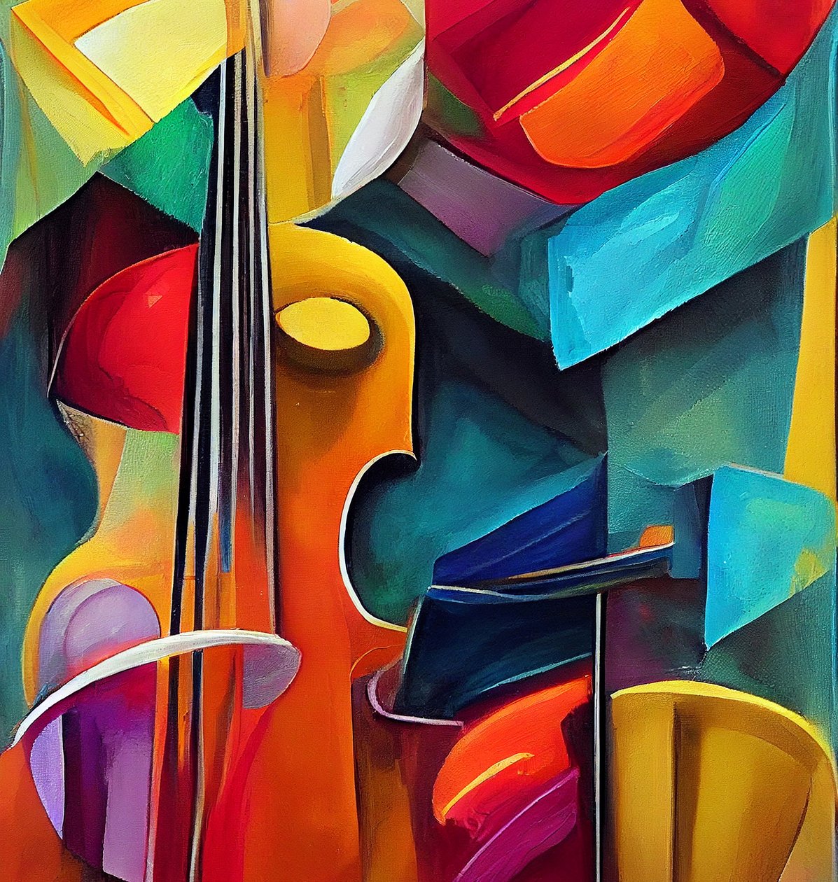 Symphonie Gemälde der Violine, Druckbare digitale Kunst von F. Abderrahim