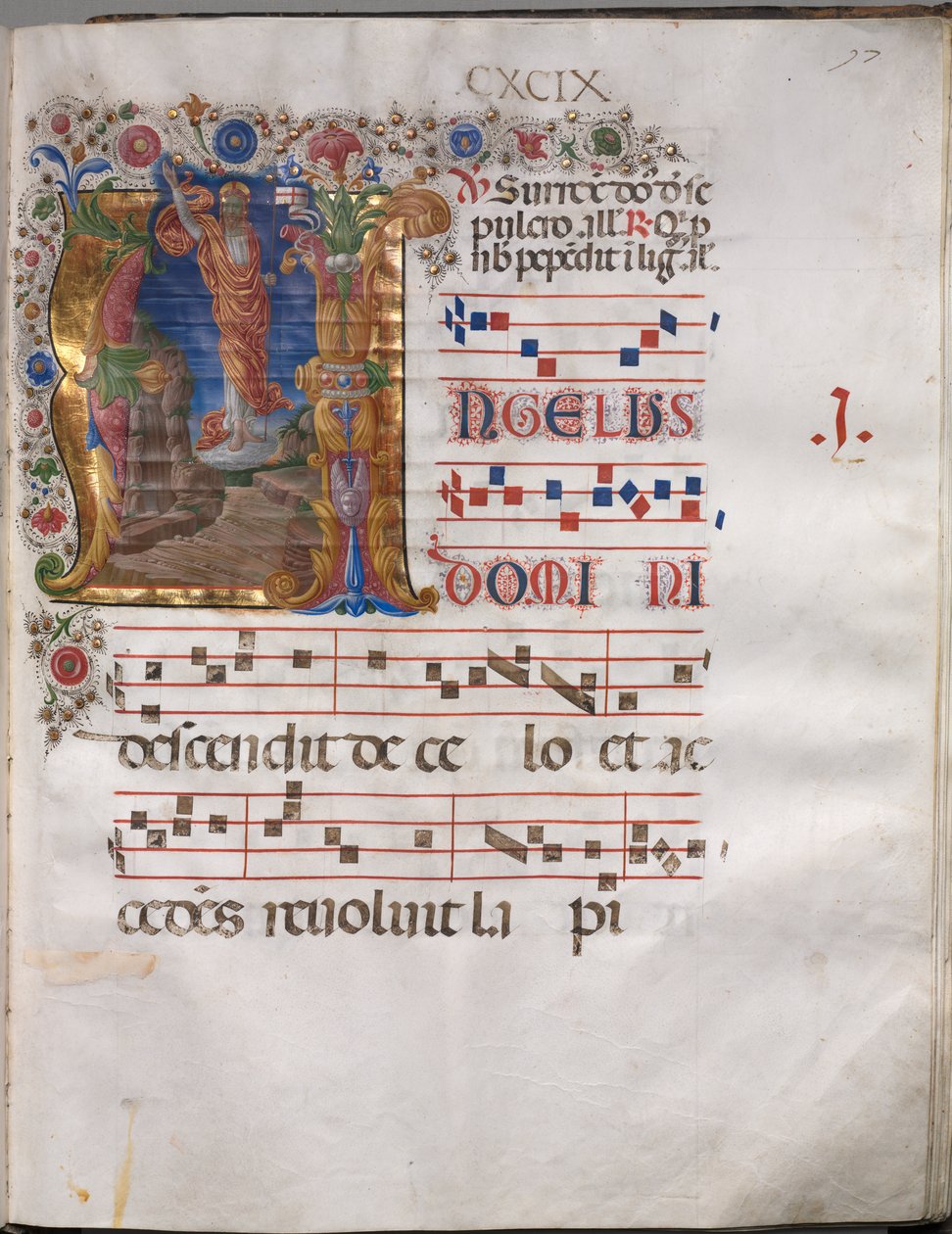 Antiphonar: Initiale A, Auferstehung von follower of Girolamo da Cremona