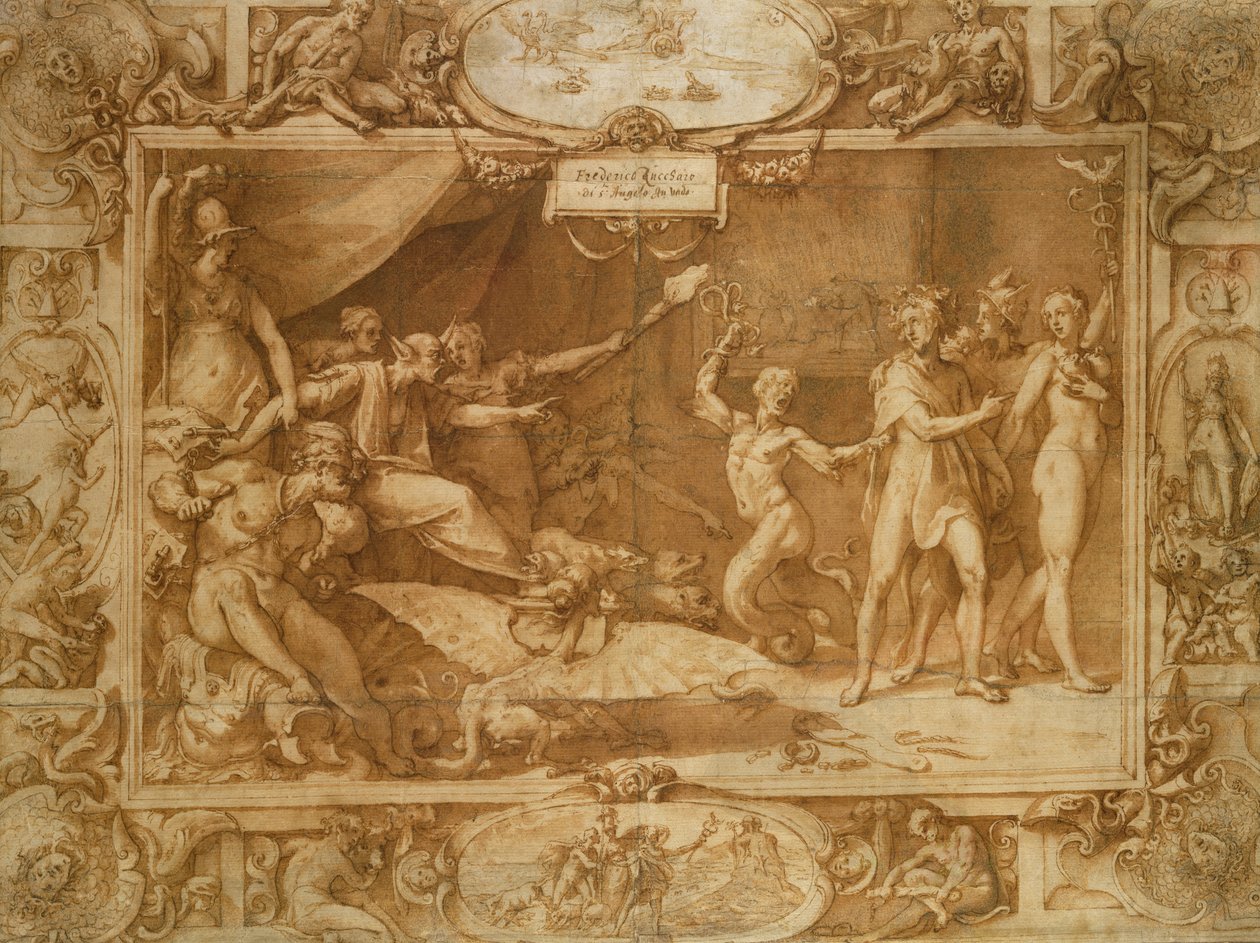 Die Verleumdung des Apelles, 1572 von Federico Zuccari or Zuccaro