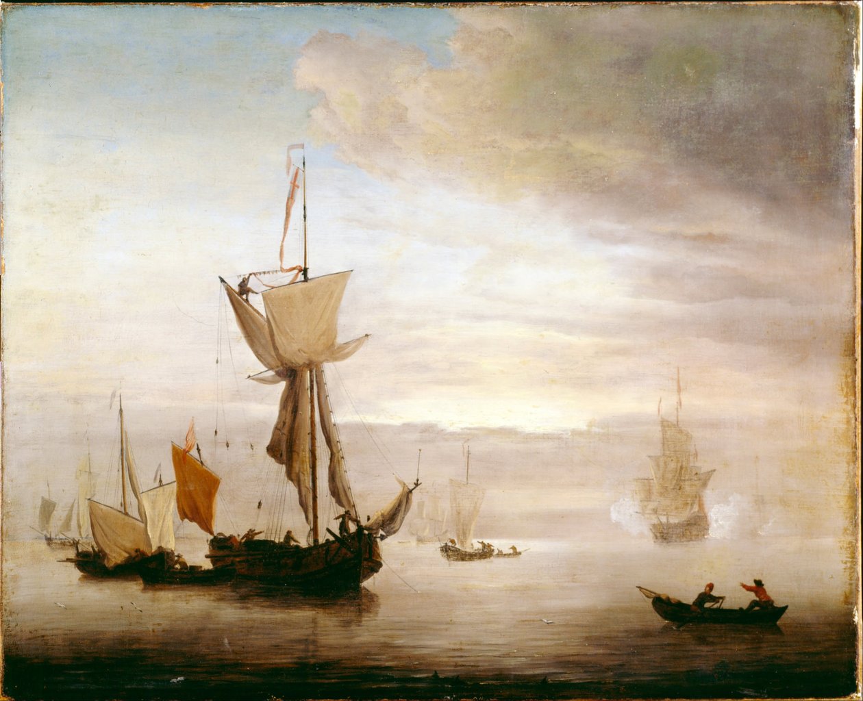 Eine ruhige See von studio of Peter Monamy