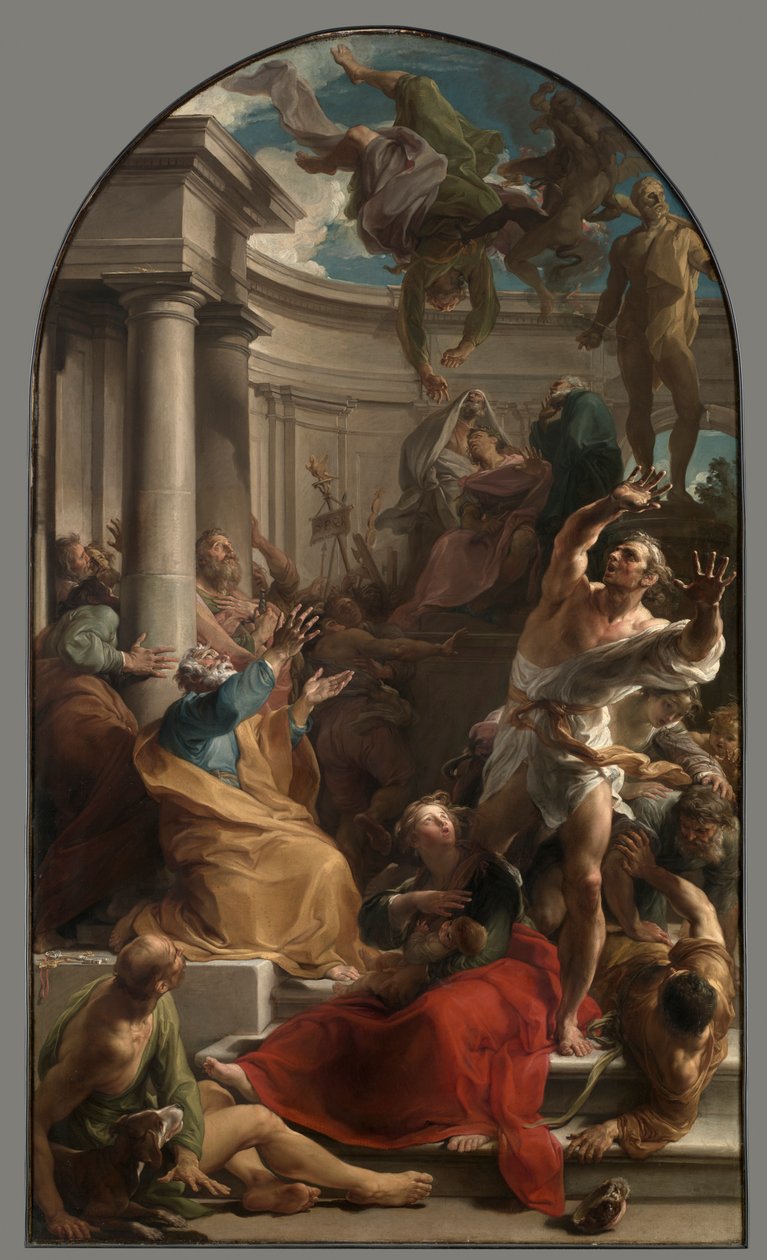 Der Sturz des Simon Magus von studio of Pompeo Batoni