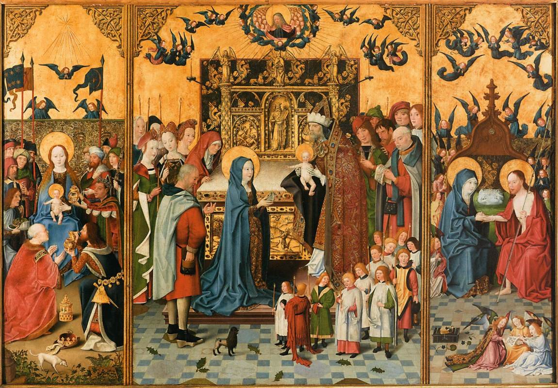 Altarbild der sieben Freuden Mariens von Unbekannt Unbekannt