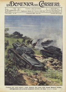 Der Angriff der Panzer und der Infanterie