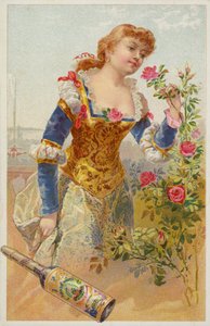 Dame riecht an Rosen
