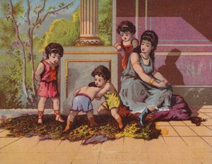 Römische Dame mit spielenden Kindern