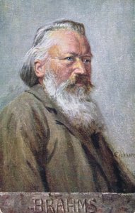 Postkarte mit Johannes Brahms, ca. 1910