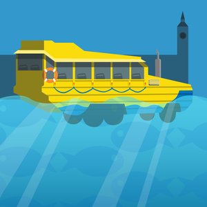 Amphibischer Londoner Enten-Tourbus