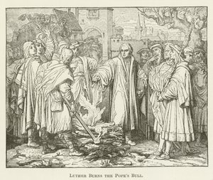 Luther verbrennt die päpstliche Bulle