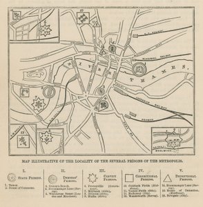 Karte der Londoner Gefängnisse