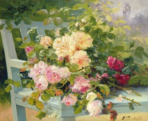 Rosen auf der Bank