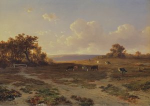 Heidelandschaft mit Kühen, 1852