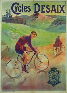 Plakat zur Werbung für Fahrräder Desaix