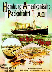 Plakat zur Werbung für die Hamburg-Amerika-Linie, 1893
