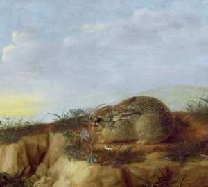 Ein Hase in einer Landschaft