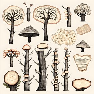 Baumstammabschnitte, Boho-Clipart, Boho-Zeichnungsmuster, Boho-Stamm 3