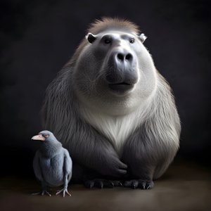 Wasserschwein gemischt mit einem Silberrücken-Gorilla