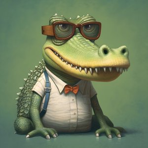 ein Krokodil im Comic-Stil