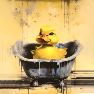Trendiges Gummiente Werbeplakat - The Yellow