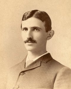 Porträt von Nikola Tesla, ca. 1885