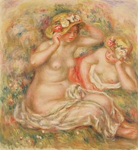 Zwei Nackte mit Hüten