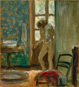 Die Toilette. Akt mit Handtuch