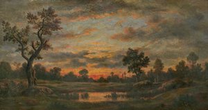 Landschaft bei Sonnenuntergang