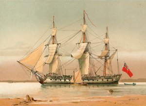 Eine 42-Kanonen-Fregatte um 1780