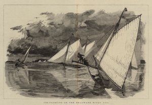 Eissegeln auf dem Delaware River, USA