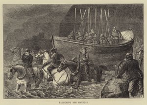 Das Rettungsboot zu Wasser lassen