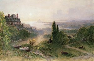 Landschaft mit großem Haus
