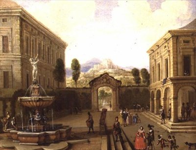 Sommerlandschaft mit einem Brunnen von AB.C.
