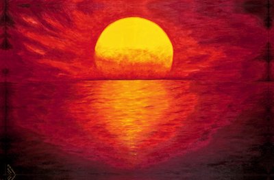 Feuriger Sonnenuntergang am Meer von Ute Schramke
