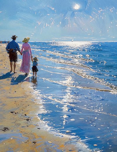 Landschaft mit abgelegenen Strand von F. Abderrahim